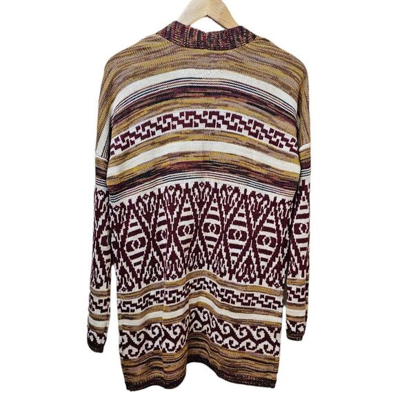 NWT Lucky Brand Aztec Boyfriend Open Cardigan Sweater Southwestern Size Medium - Picture 2 of 7